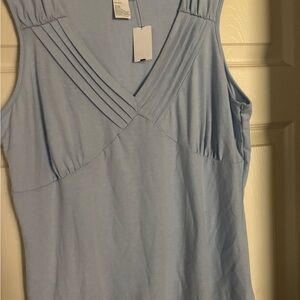 SPANNER Sky Blue V-Neck Tank Top
